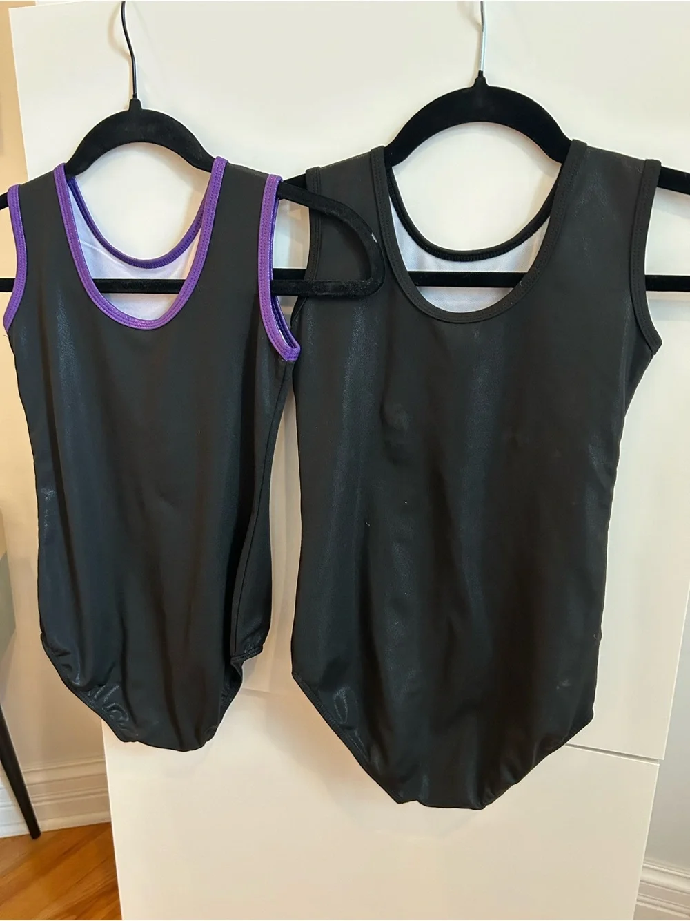 Set of 2 - Girls Purple & Aqua Gymnastics Leotards with Sequins- Size 10A
